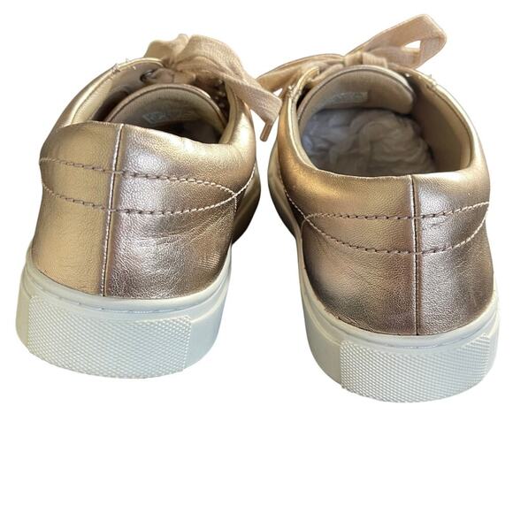 TORY BURCH AMALIA  SNEAKERS METALLIC NAPPA LEATHER ROSE GOLD SIZE 7.5M‎ - Picture 3 of 7